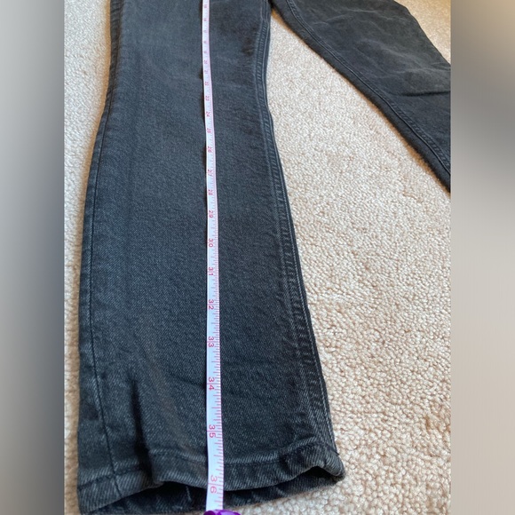 AGOLDE Nico High Rise Slim Fit Jeans Virtue in Dark wash Gray black Button Fly - Picture 9 of 13